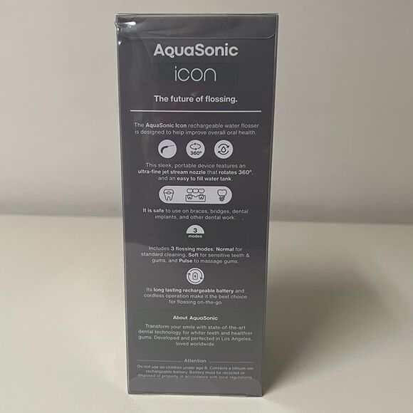 AquaSonic Icon Water Flosser - Grey - Picture 4 of 4